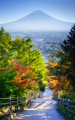 Naklejka premium Stairway to Mt. Fuji Fujiyoshida, Japan