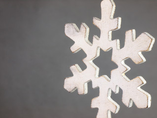 Large snowflake. Christmas ornament. Shape of a snowflake.