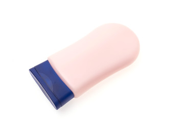 Plastic lotion bottle isolated