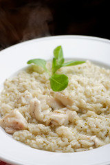 Delicious risotto with seafood