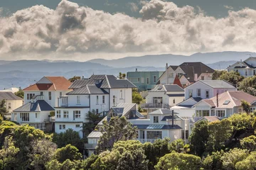 Fotobehang Een stadsgezicht van Wellington, Nieuw-Zeeland © Curioso.Photography