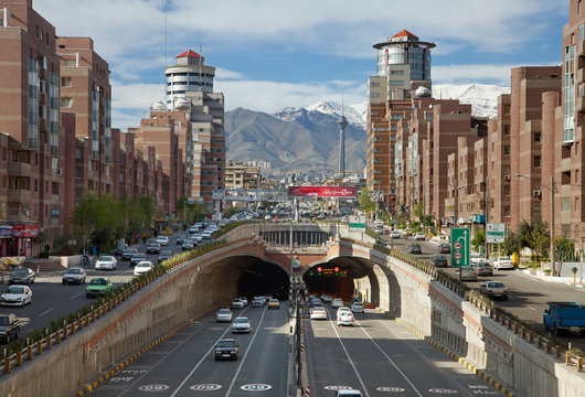 Cars Passing Through Tohid Tunnel of Tehran