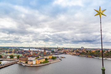 Fototapeta premium Ppanorama of the Old Town in Stockholm, Sweden