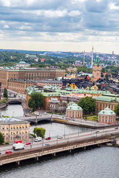 Ppanorama of the Old Town  in Stockholm, Sweden