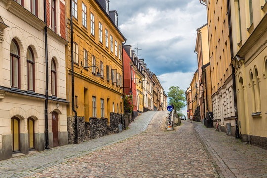 Narrow Street in Stockholm, Sweden