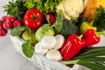 Fresh vegetables in basket