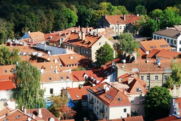 Vilnius city aerial view from Vilnius University tower