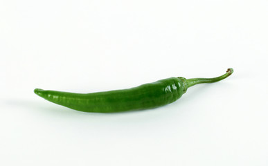 Green pepper vegetable on white background
