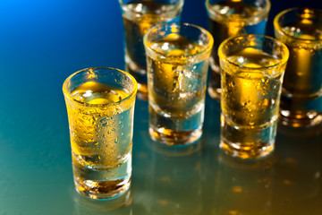 Glasses with an alcoholic drink