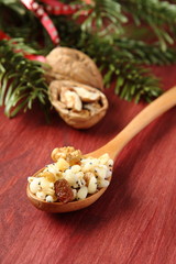 Spoon with kutia – traditional Christmas sweet meal