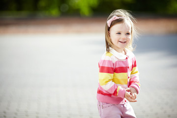 little beautiful girl bright portrait