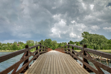 wooden bridge for pedestrians