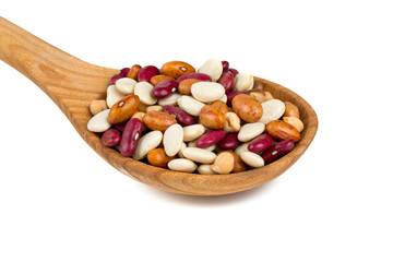 various beans isolated on white