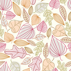 Fototapeta na wymiar Autumn leaves seamless pattern.