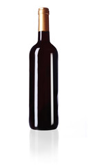 Bottle of great wine isolated on white