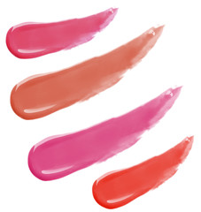 Different lip glosses isolated on white