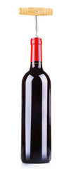 Bottle of great wine isolated on white