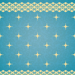 Blue texture, ornament and stars.