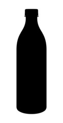 Silhouette bottle of milk or other beverage on a white backgroun