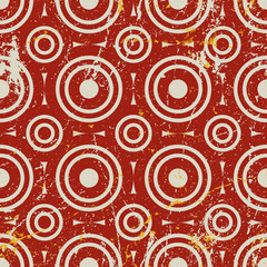 Grunge vintage geometric seamless pattern, old vector repeat bac