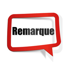 bulle, panneau, titre : remarque