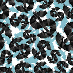 Fototapeta na wymiar Black dollar signs seamless pattern, geometric contemporary styl