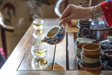 Crédence de cuisine en verre imprimé Theé Chinese tea ceremony