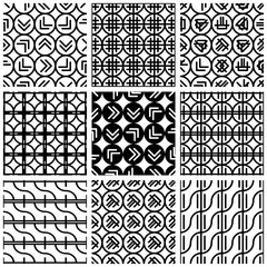 Seamless geometric patterns set 5.