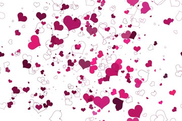 Retro valentine seamless pattern with hearts