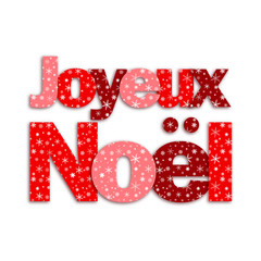Joyeux Noël (lettres flocons de neige texte)