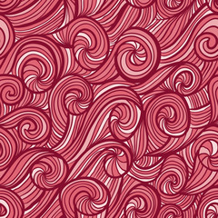 Beautiful curly waves seamless pattern.