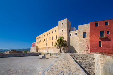 Fototapeta na wymiar Ibiza castle buildings