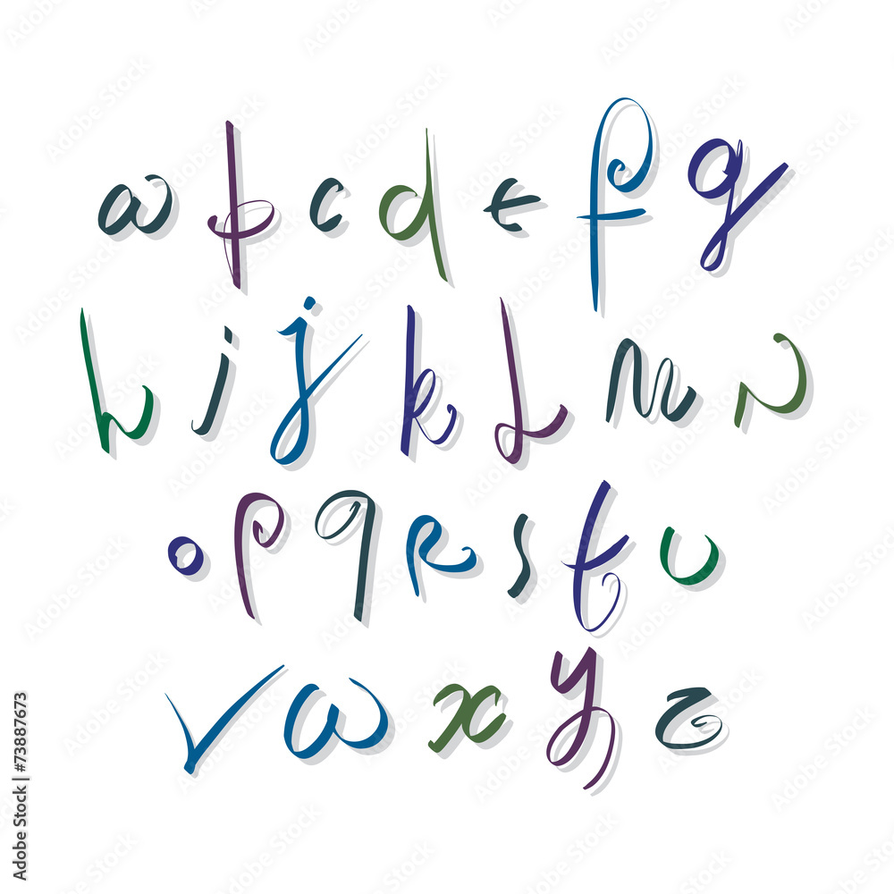 Poster script font vector, vector alphabet letters.