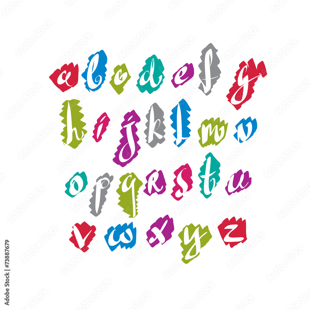Poster script font vector, vector alphabet letters.