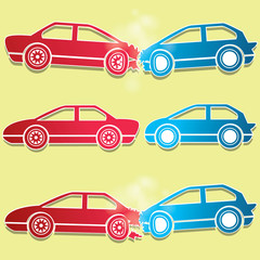 blue and red car crash icons