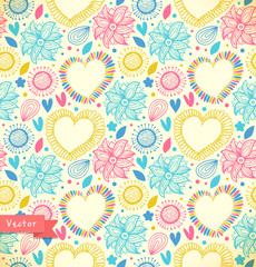Floral decorative seamless pattern