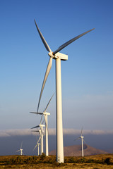 in  isle of  wind turbines and the sky