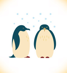 Vector image with funny penguins
