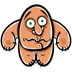 Funny cartoon monster, vector illustration.