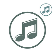 Music note icon isolated.