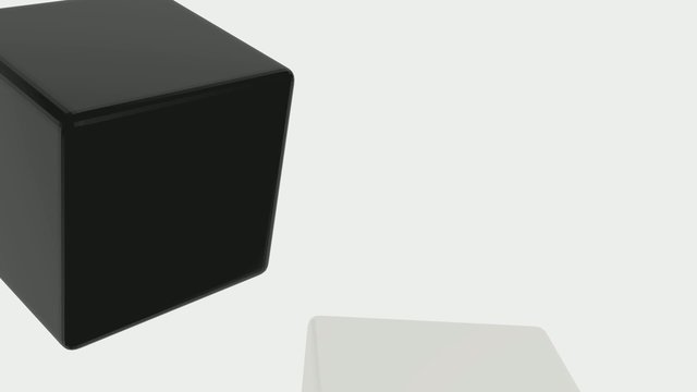 3D animation CUBES AND TRANSITION EFFECT in black out white