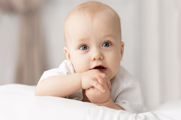 Portrait of a crawling baby