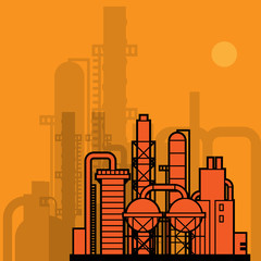 Obraz premium Oil refinery factory, vector