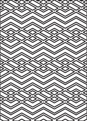 Monochrome geometric art seamless pattern, vector mosaic black a