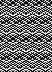 Monochrome geometric art seamless pattern, vector mosaic black a