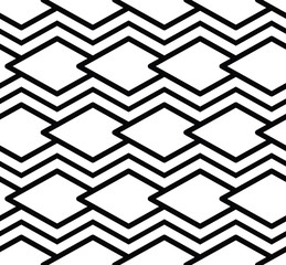 Monochrome symmetric seamless pattern with parallel lines, black