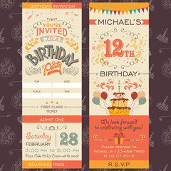 Birthday party invitation ticket