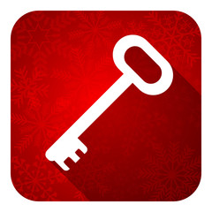 key flat icon, christmas button, secure symbol