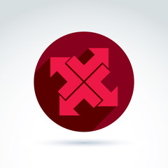 Vector abstract emblem with multidirectional arrows – up, down