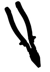 black pliers on white background